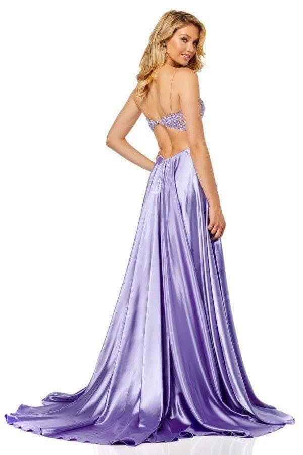 Sherri Hill - 52538 Lace Applique Deep V-neck Fitted Dress 4 Sherri Hill - 52538 Lace Applique Deep V-neck Fitted Dress