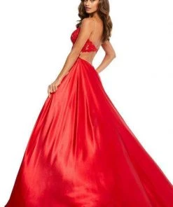 Sherri Hill - 52538 Lace Applique Deep V-neck Fitted Dress 14 Sherri Hill - 52538 Lace Applique Deep V-neck Fitted Dress