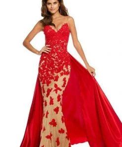 Sherri Hill - 52538 Lace Applique Deep V-neck Fitted Dress 15 Sherri Hill - 52538 Lace Applique Deep V-neck Fitted Dress