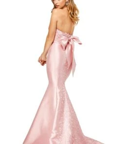 Sherri Hill - 52544 Bow Accent Embroidered Mermaid Gown