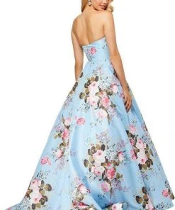 Sherri Hill - 52553 Strapless Full Figured Floral Evening Dress