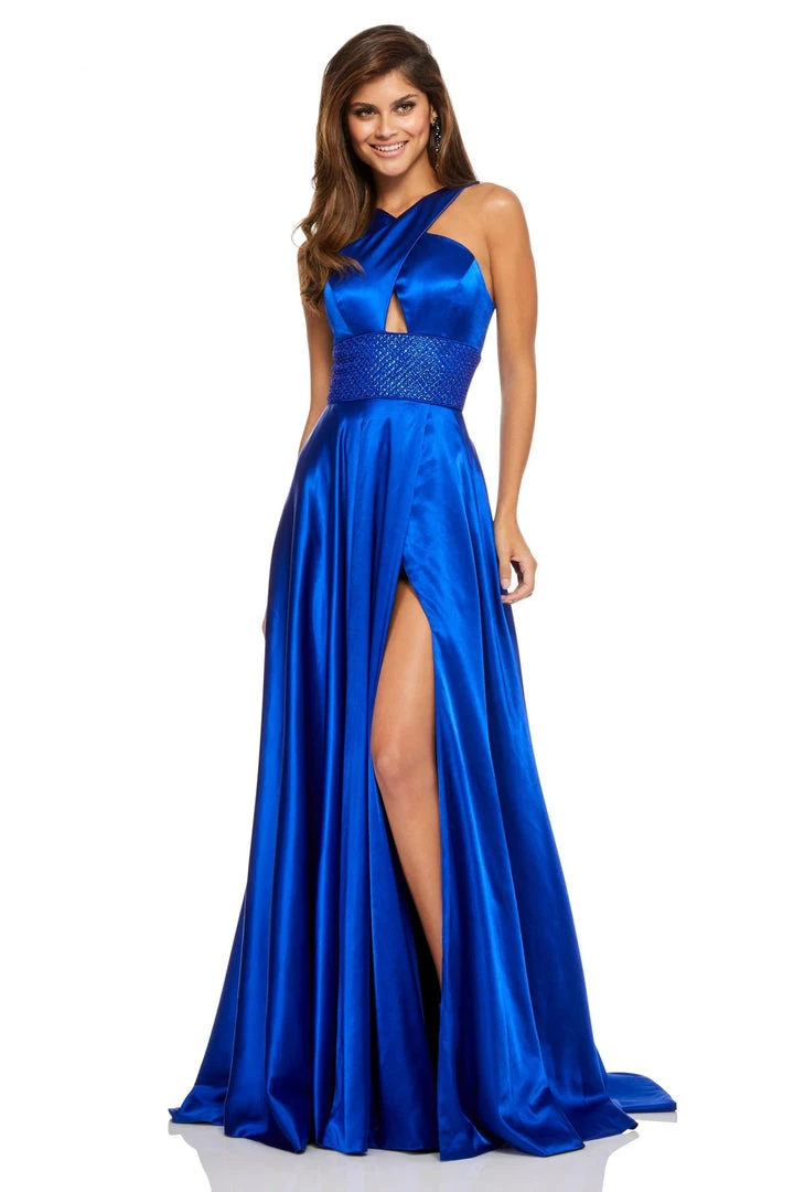 Sherri Hill - 52566 Crisscross Strapped Empire High Slit Gown 3 Sherri Hill - 52566 Crisscross Strapped Empire High Slit Gown