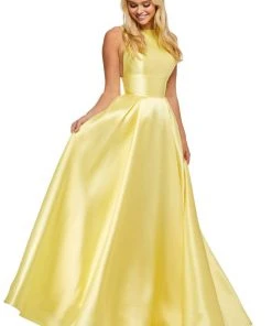 Sherri Hill - 52572 High Jewel Neckline Mikado A Line Dress