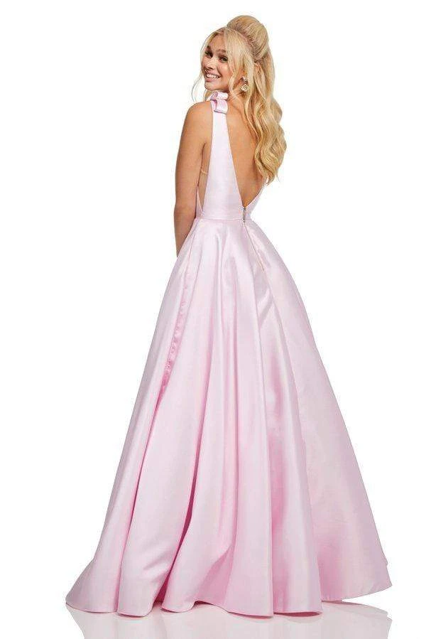 Sherri Hill - 52574 Deep V-neck Ballgown With Bow Straps 7 Sherri Hill - 52574 Deep V-neck Ballgown With Bow Straps