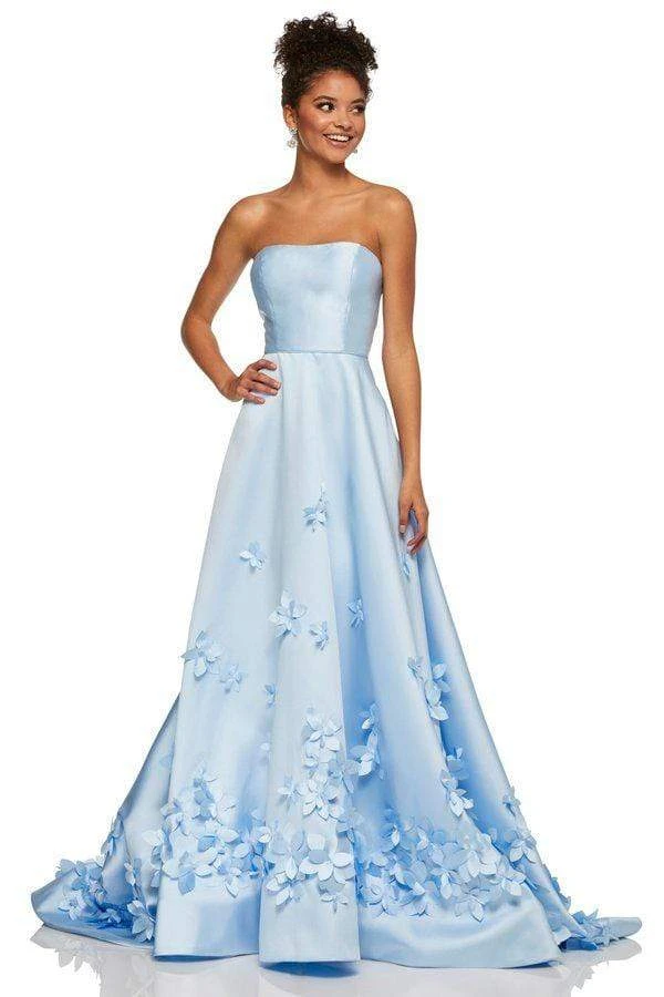 Sherri Hill - 52582 3D Floral Appliques Strapless Full Figured Dress 3 Sherri Hill - 52582 3D Floral Appliques Strapless Full Figured Dress