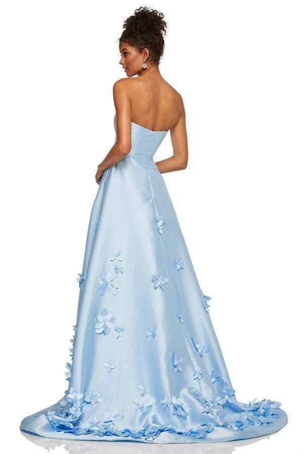 Sherri Hill - 52582 3D Floral Appliques Strapless Full Figured Dress 5 Sherri Hill - 52582 3D Floral Appliques Strapless Full Figured Dress