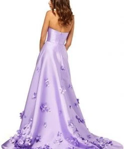 Sherri Hill - 52582 3D Floral Appliques Strapless Full Figured Dress 13 Sherri Hill - 52582 3D Floral Appliques Strapless Full Figured Dress