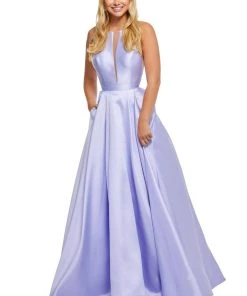 Sherri Hill - 52583 Sleeveless Halter Neck Taffeta A-line Dress