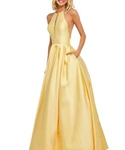 Sherri Hill - 52583 Sleeveless Halter Neck Taffeta A-line Dress