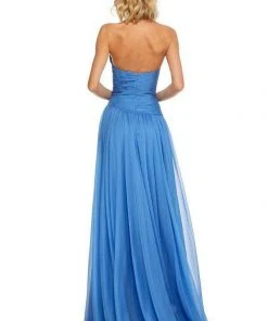 Sherri Hill - 52588 Strapless Sweetheart High Slit Chiffon Gown