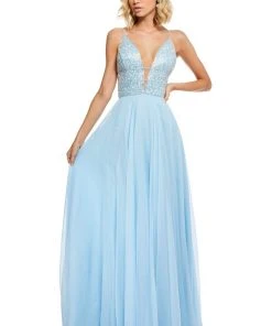 Sherri Hill - 52589 Beaded Plunging V Neck Chiffon Gown