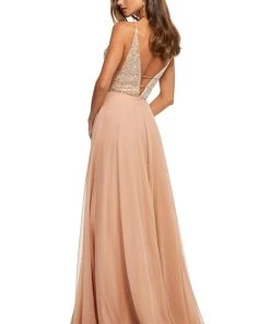 Sherri Hill - 52589 Beaded Plunging V Neck Chiffon Gown 12 Sherri Hill - 52589 Beaded Plunging V Neck Chiffon Gown