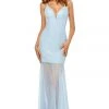 Sherri Hill - 52592 Beaded Plunging V Neck Sheer Mermaid Gown