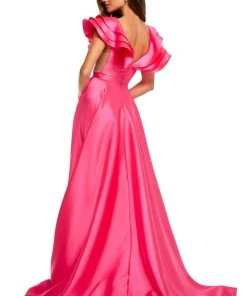 Sherri Hill - 52595 Tiered Ruffle Sleeves Mikado A-Line Ballgown