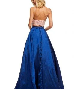 Sherri Hill - 52604 Two Piece Lace V-neck Metallic A-line Dress