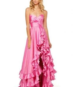 Sherri Hill - 52605 Strapless Sweetheart Ruffled Full Figured Dress