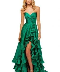 Sherri Hill - 52605 Strapless Sweetheart Ruffled Full Figured Dress 10 Sherri Hill - 52605 Strapless Sweetheart Ruffled Full Figured Dress