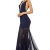 Sherri Hill - 52610 Plunging V-Neck Sheer Trumpet Dress 1 Sherri Hill - 52610 Plunging V-Neck Sheer Trumpet Dress