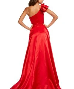 Sherri Hill - 52619 Rosette Accented Single Shoulder A Line Dress