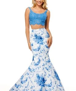 Sherri Hill - 52622 Two Piece Print Mermaid Dress