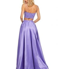 Sherri Hill - 52623 Two Piece Lace Scoop Satin A Line Dress
