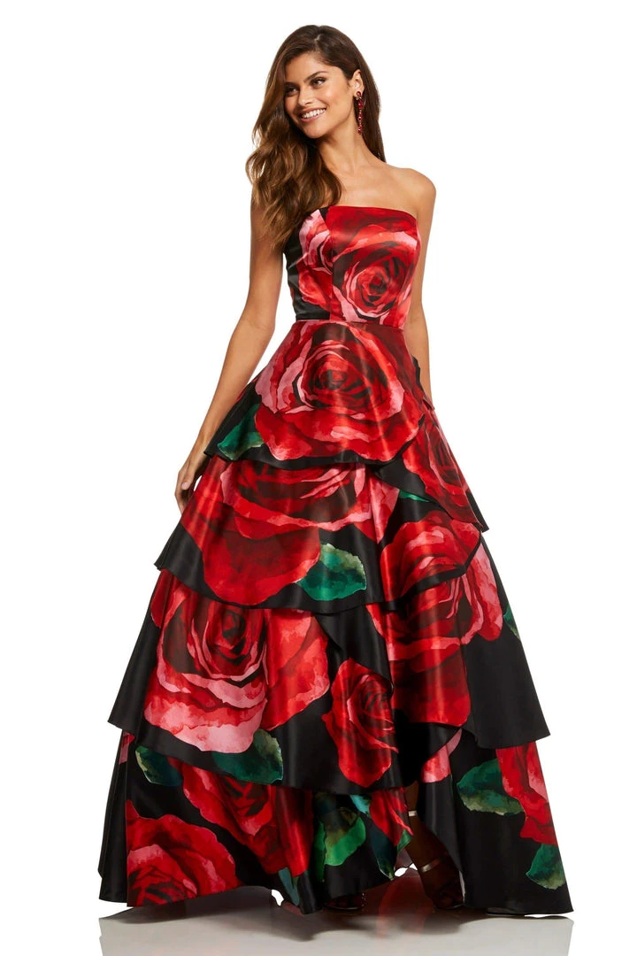 Sherri Hill - 52624 Floral Strapless Ball Gown 3 Sherri Hill - 52624 Floral Strapless Ball Gown