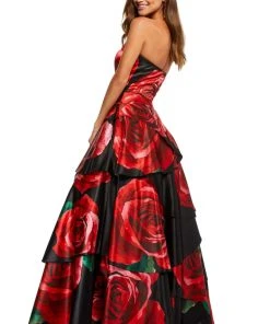 Sherri Hill - 52624 Floral Strapless Ball Gown