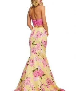 Sherri Hill - 52635 Two Piece V-neck Print Mermaid Dress