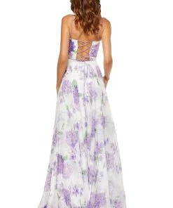 Sherri Hill - 52636 Square A-line Print Dress