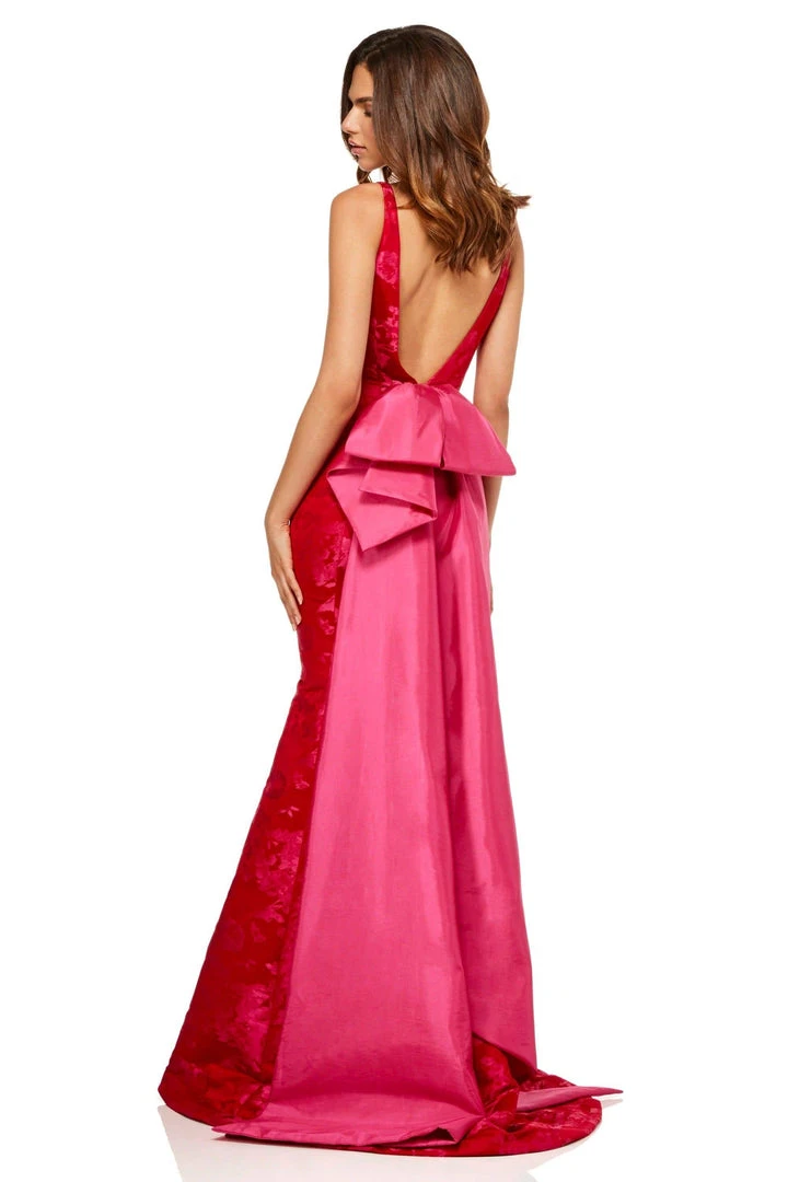 Sherri Hill - 52637 V-Neck And Back Printed Long Dress 4 Sherri Hill - 52637 V-Neck And Back Printed Long Dress