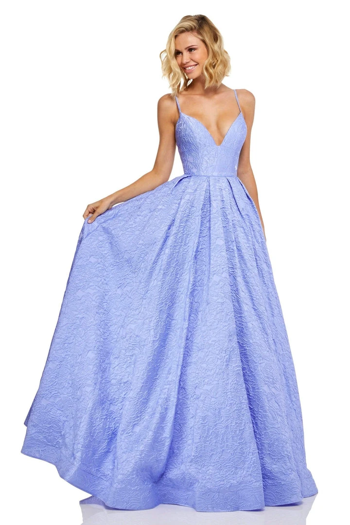 Sherri Hill - 52641 Deep V-neck Pleated A-line Dress 3 Sherri Hill - 52641 Deep V-neck Pleated A-line Dress