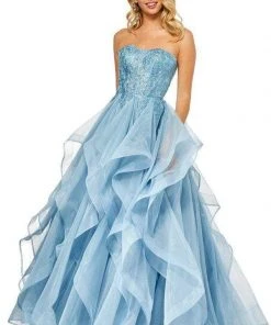 Sherri Hill - 52645 Strapless Full Figured Applique Long Dress