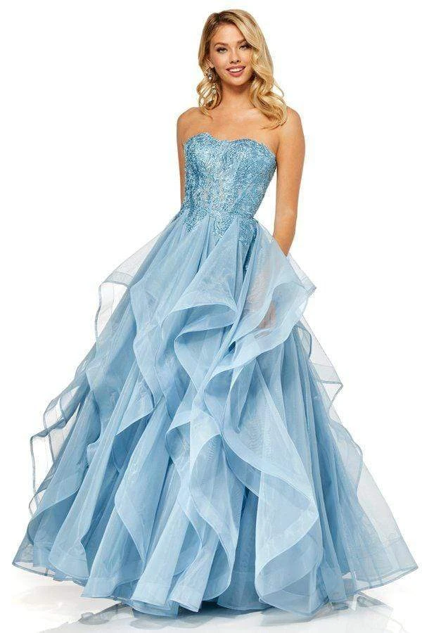 Sherri Hill - 52645 Strapless Full Figured Applique Long Dress 3 Sherri Hill - 52645 Strapless Full Figured Applique Long Dress