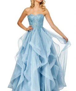 Sherri Hill - 52645 Strapless Full Figured Applique Long Dress 9 Sherri Hill - 52645 Strapless Full Figured Applique Long Dress