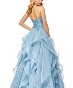 Sherri Hill - 52645 Strapless Full Figured Applique Long Dress 8 Sherri Hill - 52645 Strapless Full Figured Applique Long Dress