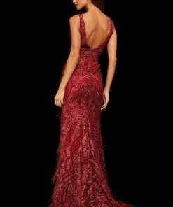 Sherri Hill - 52649 Sequined Deep V-neck Trumpet Dress 15 Sherri Hill - 52649 Sequined Deep V-neck Trumpet Dress