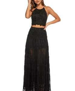 Sherri Hill - 52671 Two Piece Beaded Halter A-line Dress