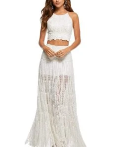 Sherri Hill - 52671 Two Piece Beaded Halter A-line Dress