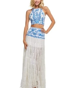 Sherri Hill - 52671 Two Piece Beaded Halter A-line Dress