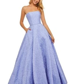 Sherri Hill - 52681 Strapless Embossed Brocade Ball Gown