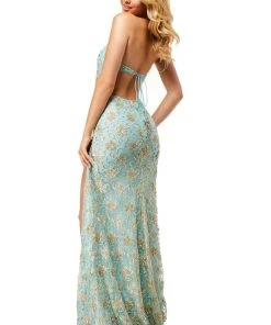 Sherri Hill - 52683 Halter High Neckline Beaded Dress