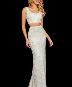 Sherri Hill - 52686 Two Piece Beaded Scoop Neck Fitted Dress