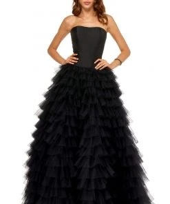 Sherri Hill - 52690 Strapless Straight Neck Ruffled Tulle Ballgown