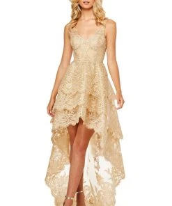 Sherri Hill - 52694 V-Neck High Low Dress