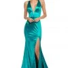 Sherri Hill - 52702 Deep Halter V-neck Mermaid Dress With Train 2 Sherri Hill - 52702 Deep Halter V-neck Mermaid Dress With Train