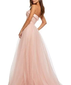 Sherri Hill - 52709 Strapless Satin Bodice Buckled A-Line Gown