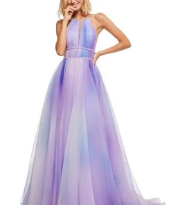 Sherri Hill - 52711 Halter Neck Organza Ballgown With Train