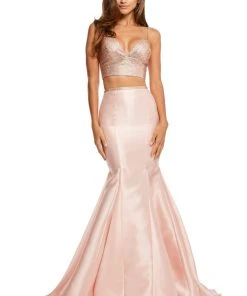Sherri Hill - 52734 Beaded Mikado Two Piece Long Mermaid Dress