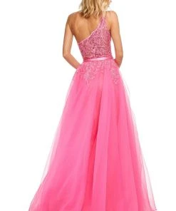 Sherri Hill - 52736 Long Lace Embroidered One Shoulder A-line Dress