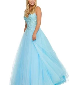 Sherri Hill - 52738 Embroidered V-neck Tulle Ballgown